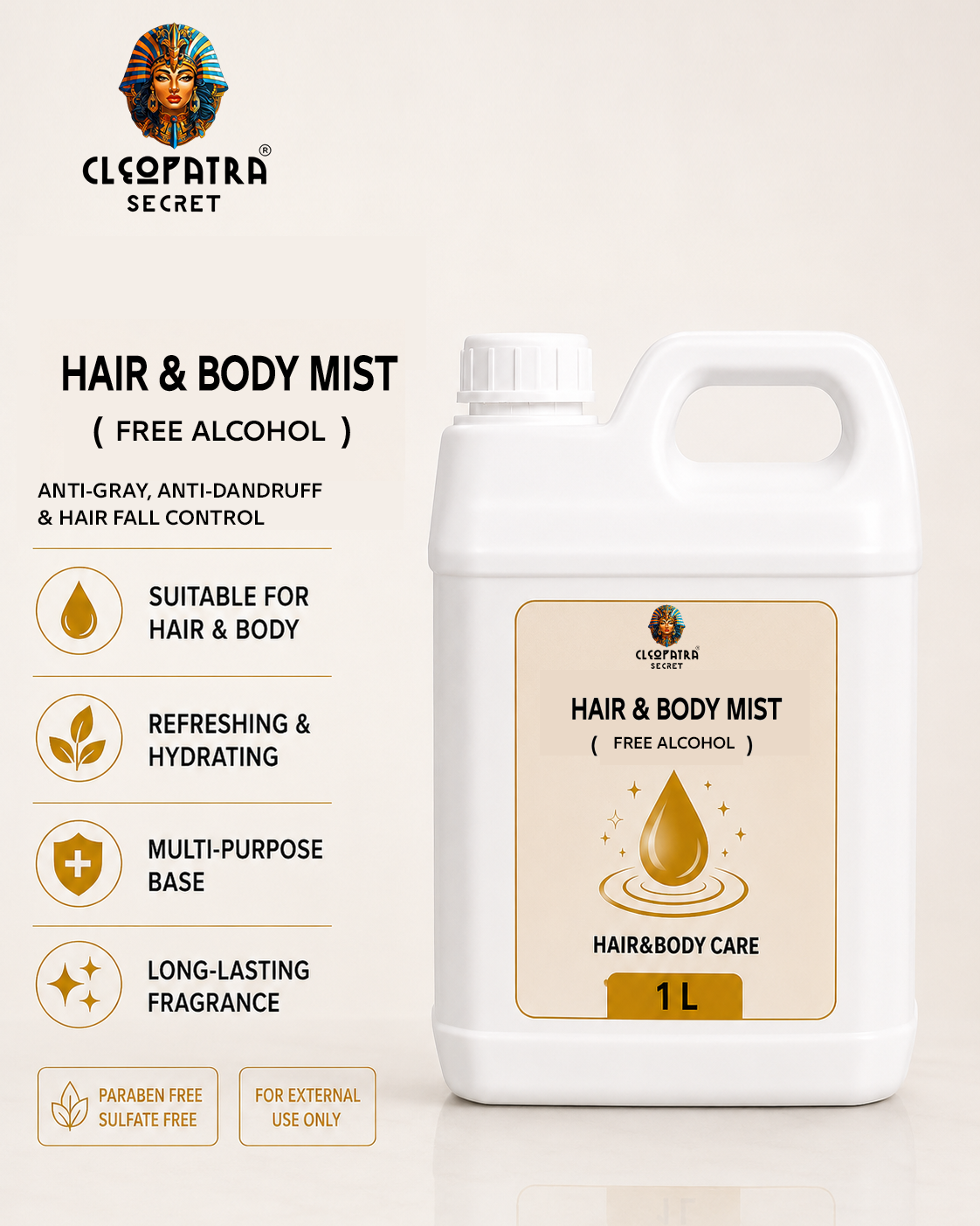 HAIR&BODY MIST (FREE WATER & FREE ALCOHOL )